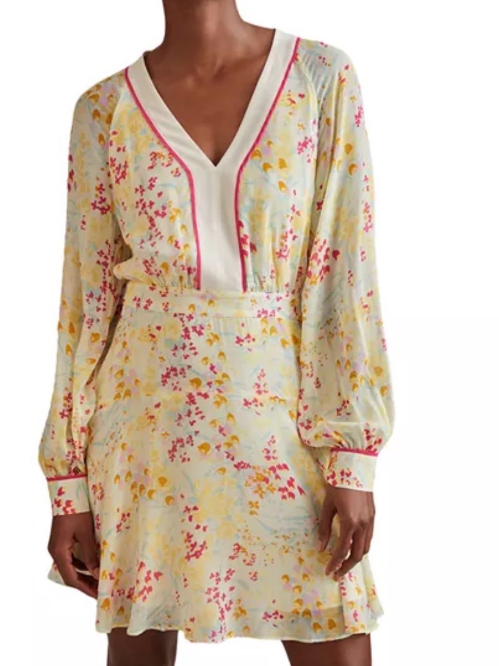 Reiss Molly Buttercup Floral Printed Flippy Dress